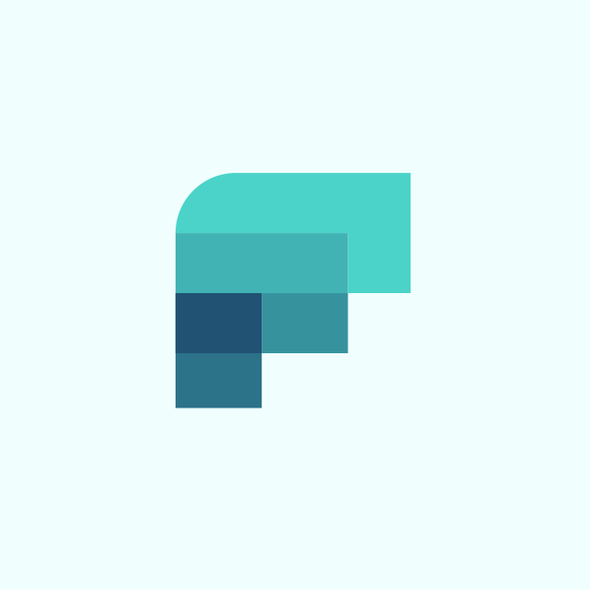 Overlapping logo with the title 'letter F overlapping style'