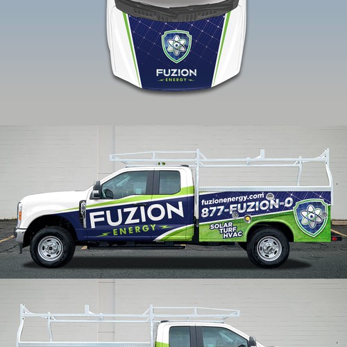 Electricity design with the title 'Fuzion Energy truck Wrap'