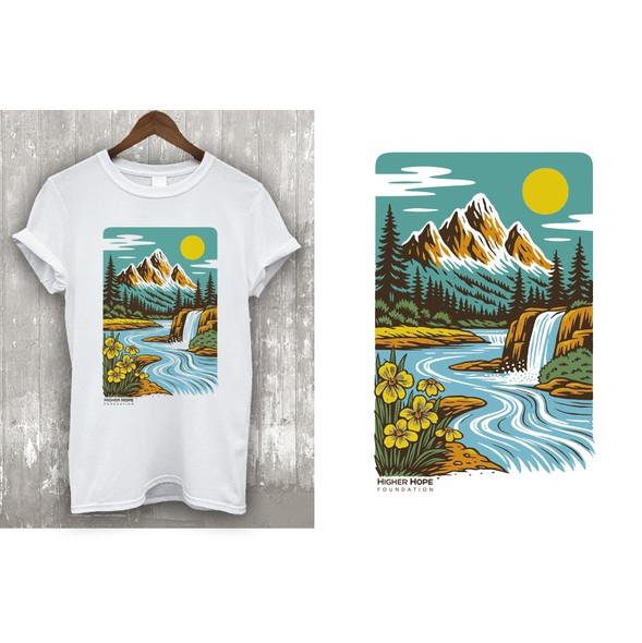 Adventure design with the title 'Nature themed general apparel design'