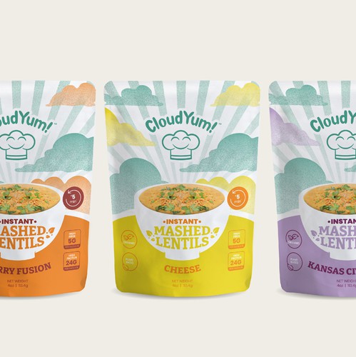 Retail design with the title 'Pouch Packaging design for Food Brand'