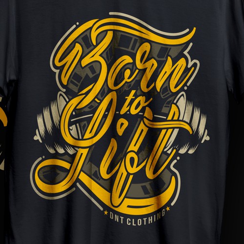 Fitness t-shirt with the title 'Lettering T-Shirt Concept'