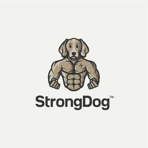 Strong design with the title 'Dog leash line logo. '