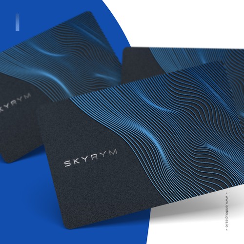 Security design with the title 'Business card for Skyrym, cybersecurity startup'