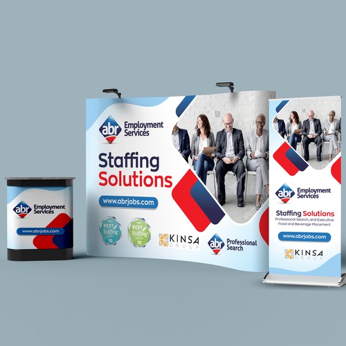 Booth design with the title 'Design for a Staffing and Recruitment Firm for Conference Booth'