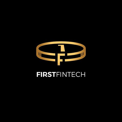 Fintech logo with the title '1 F Coin Logo Design'