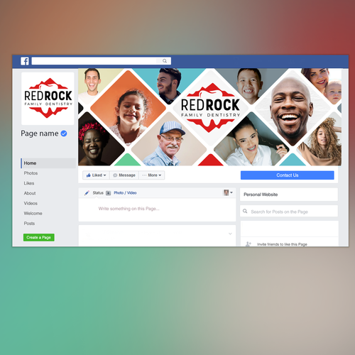 Header design with the title 'Facebook cover'