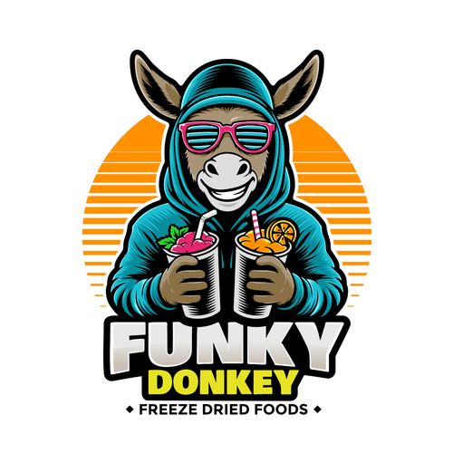 Funky design with the title 'Funky Donkey'