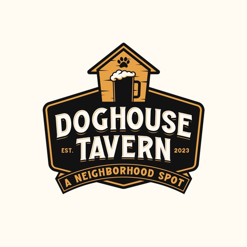 Tavern design with the title 'Doghouse Tavern'