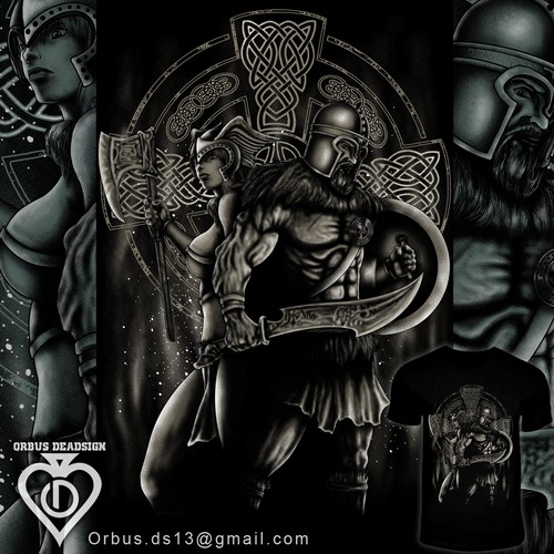 Viking t-shirt with the title 'Viking & Valkyries'