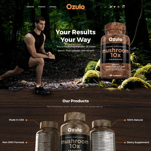 Organic website with the title 'Amazon product page design'