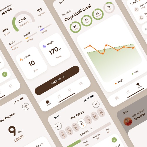 Figma design with the title 'Macro Nutrition Tracking App'