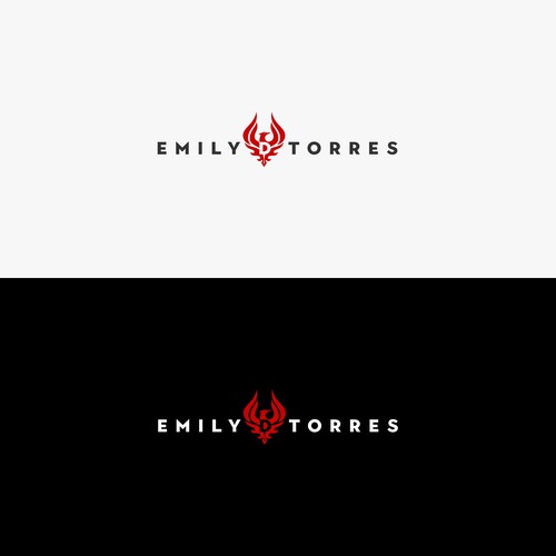 Flaming logo with the title 'emily d torres logo design'