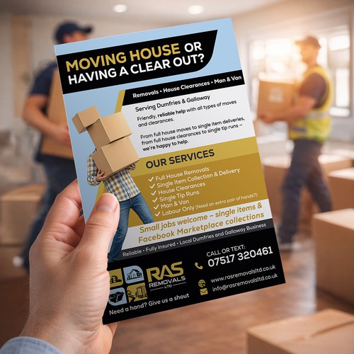 Moving design with the title 'Bold Removals & Clearances Flyer'