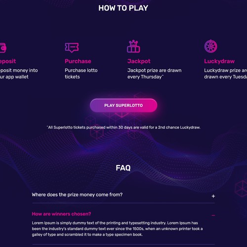 Token design with the title 'Crypto landing page'