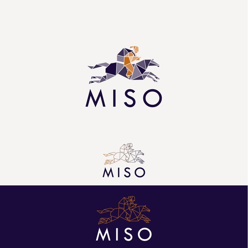 Warrior logo with the title ' Japanese warrior in origami'