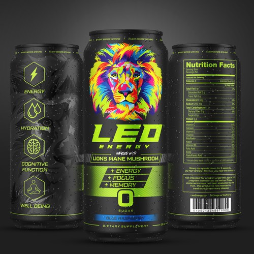 Drink label with the title 'Energy Drink Label Design'