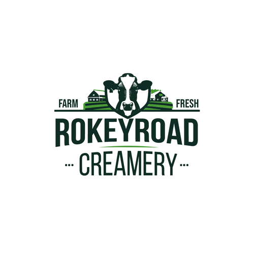 Realistic logo with the title 'Logo Creation for Rokeyroad Creamery'