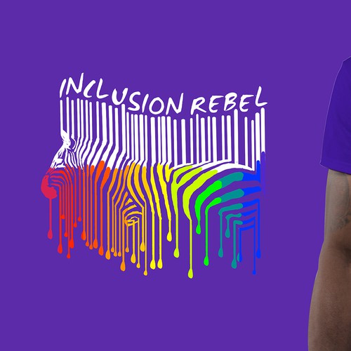 T-shirt artwork with the title 'Inclusion Rebel'