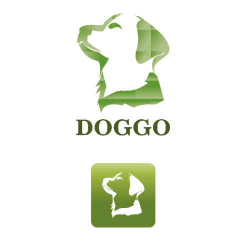 German shepherd logo with the title 'logo for mobile app'