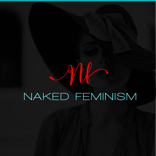 Makeup design with the title 'Logo Naked Feminism'