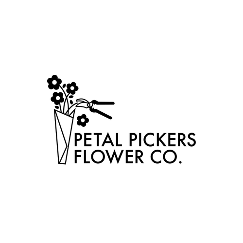 Flower logo with the title 'Logo design for flower company'