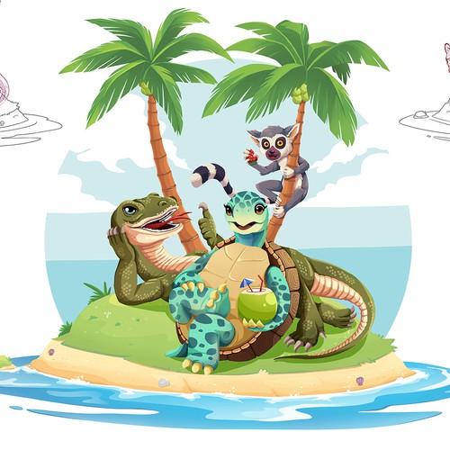 Cartoon character illustration with the title 'animals cartoon '