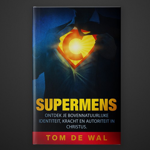 Superhero book cover with the title 'Supermens'