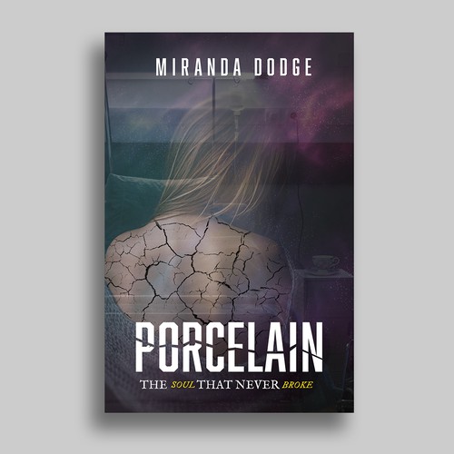 Angel wing design with the title 'Porcelain'