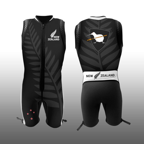 Kiwi design with the title 'New Zealand Waterski Team'