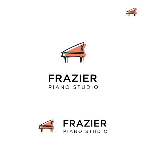 Piano logo with the title 'Logo concept for piano studio'