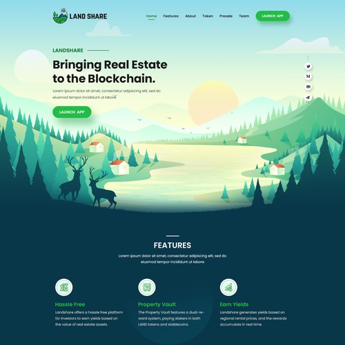 Illustration website with the title 'Landshare.io'