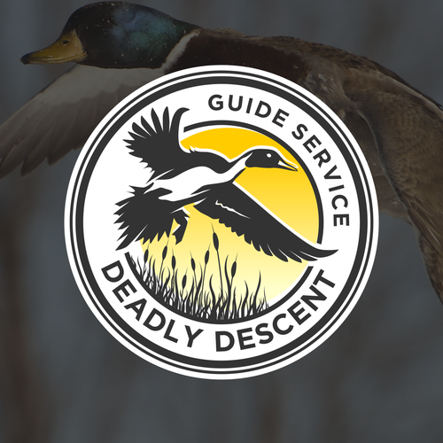 Emblem brand with the title 'Waterfowl Hunting Guide Looking for Kick-Ass Logo'