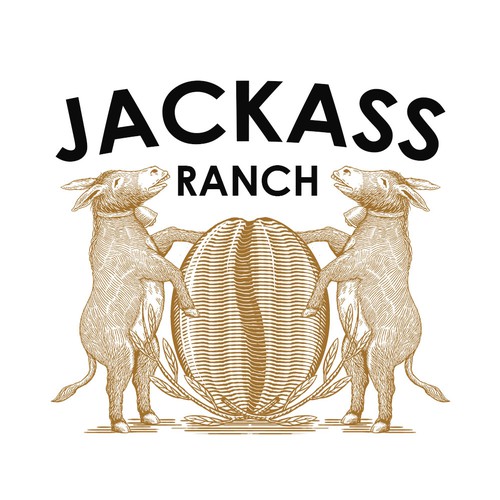 Donkey logo with the title 'logo design concept for coffee bean brand'