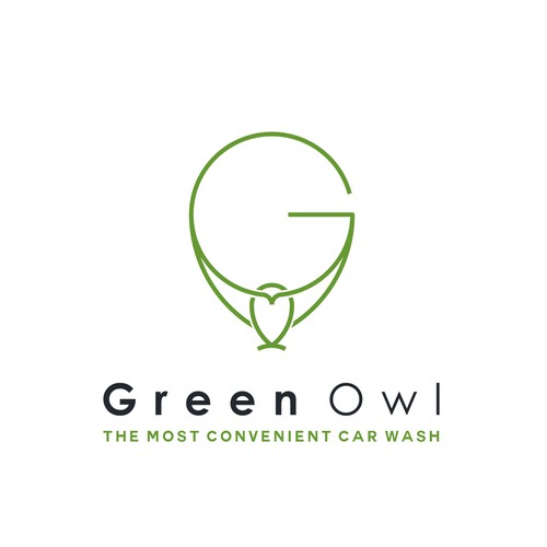 Minimalist logo with the title 'Green Owl '