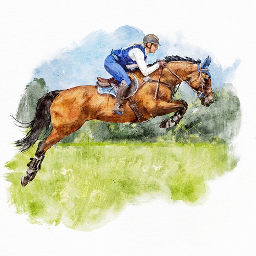 Horse artwork with the title 'Illustration from photo reference .'