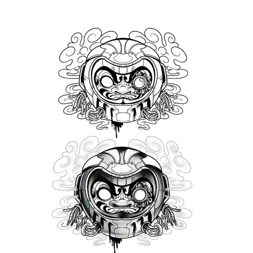 Doll design with the title 'Daruma CyberPunk'