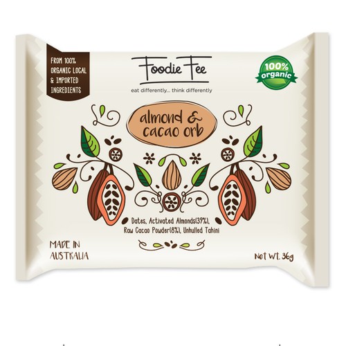 Australian design with the title 'Package for orbs(bliss balls)'