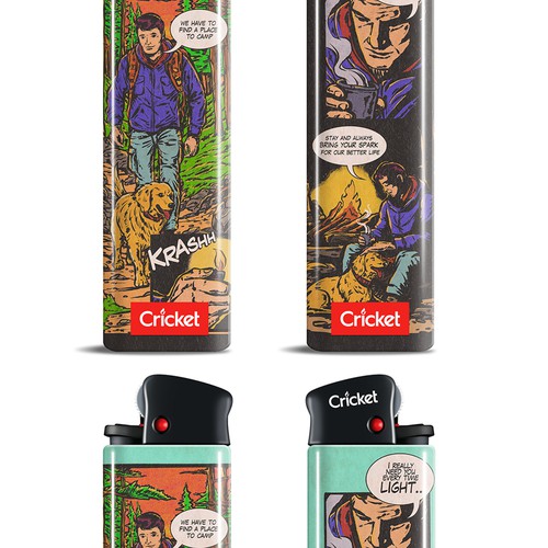 Fire artwork with the title 'Vintage comic style'