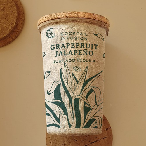 Craft label with the title 'Label for Grapefruit cocktail infusion'