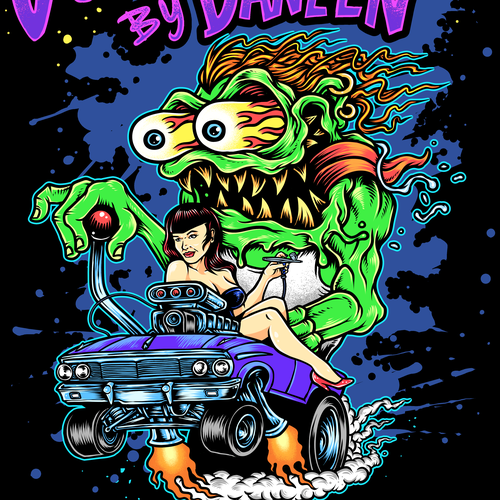 Car t-shirt with the title 'Hot Rod Beast'