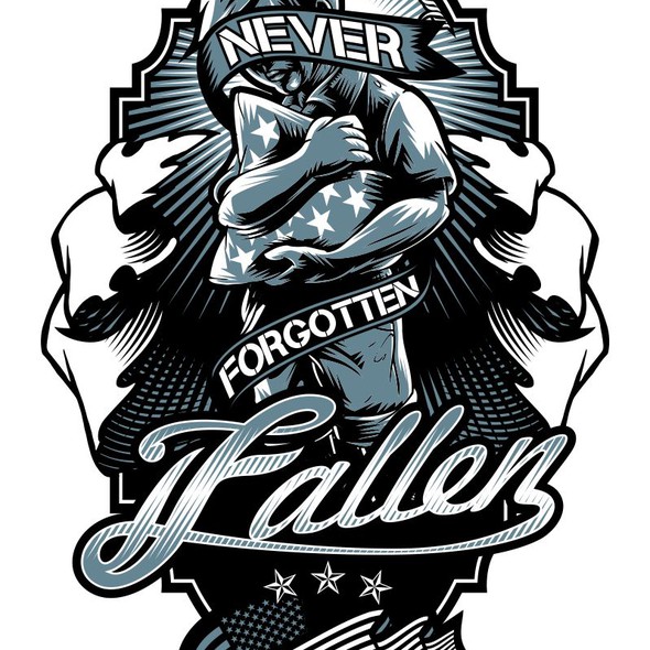Veteran logo with the title 'Fallen Never Forgotten needs a new logo'