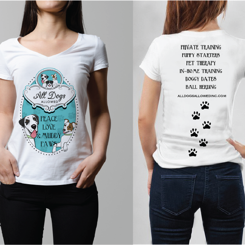 Pet t-shirt with the title 'Cute Dog Training Company TShirt Design'