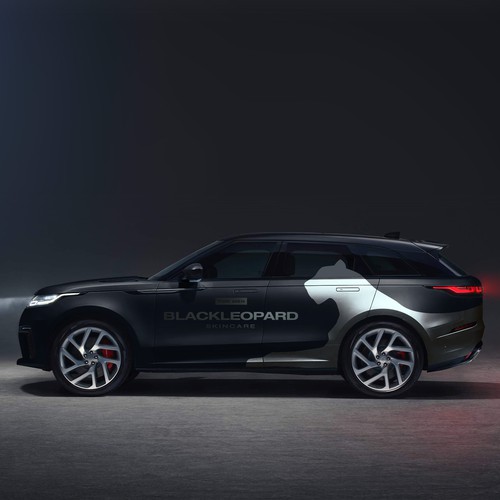 Men design with the title 'Black Leoapard car Wrap'