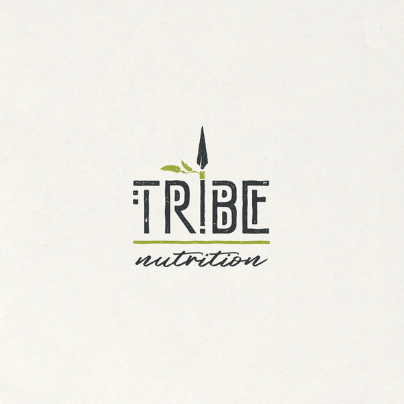 Green and grey logo with the title 'Tribe Nutrition logo'