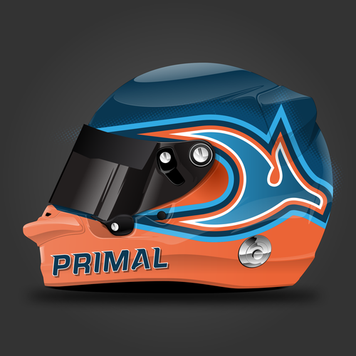 Vinyl design with the title 'Primal Racing School Helmet'
