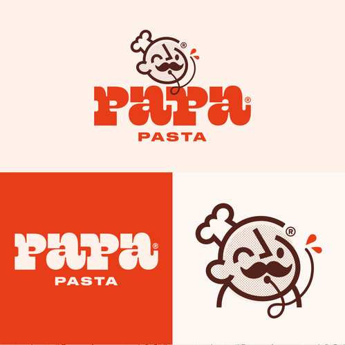 Hipster design with the title 'PAPA PASTA'