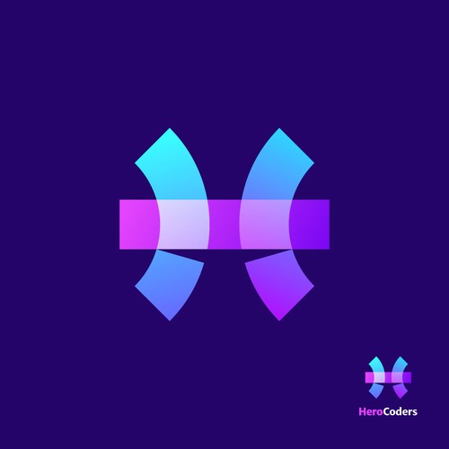 IT logo with the title 'HeroCoders Logo Design Proposal'