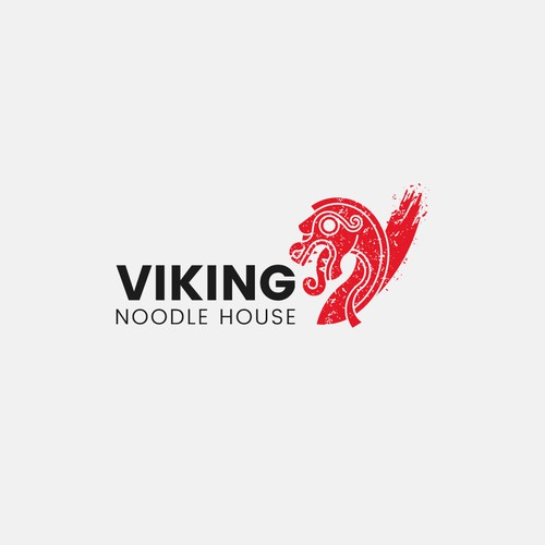 Viking ship logo with the title 'Viking Noodle House Logo'
