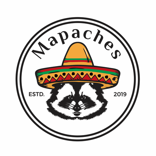 Mexican restaurant logo with the title 'Mapaches'