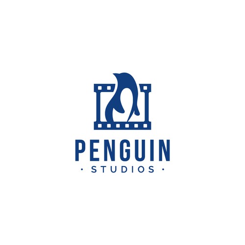 Penguin logo with the title 'Penguin Studios: A Bold and Versatile Logo Design'
